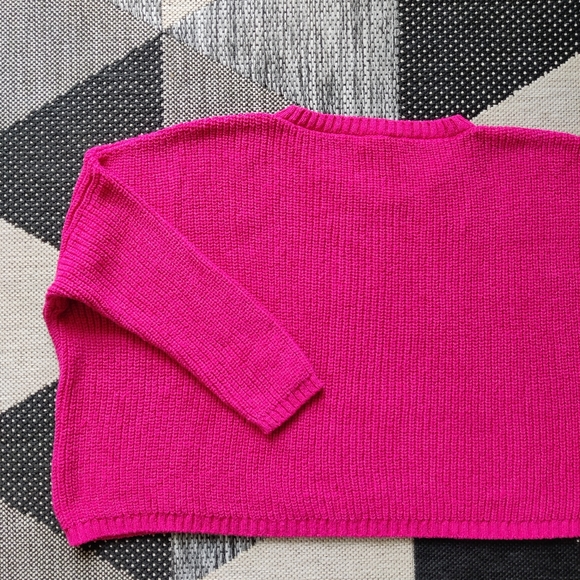 ZARA Knit Magenta Oversized Sweater | M - Picture 5 of 6